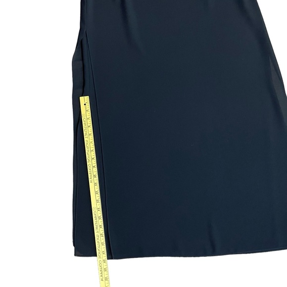 JS Collections Maxi Skirt Women 16 Black Formal Layered Chiffon Double Side Slit - Picture 3 of 16